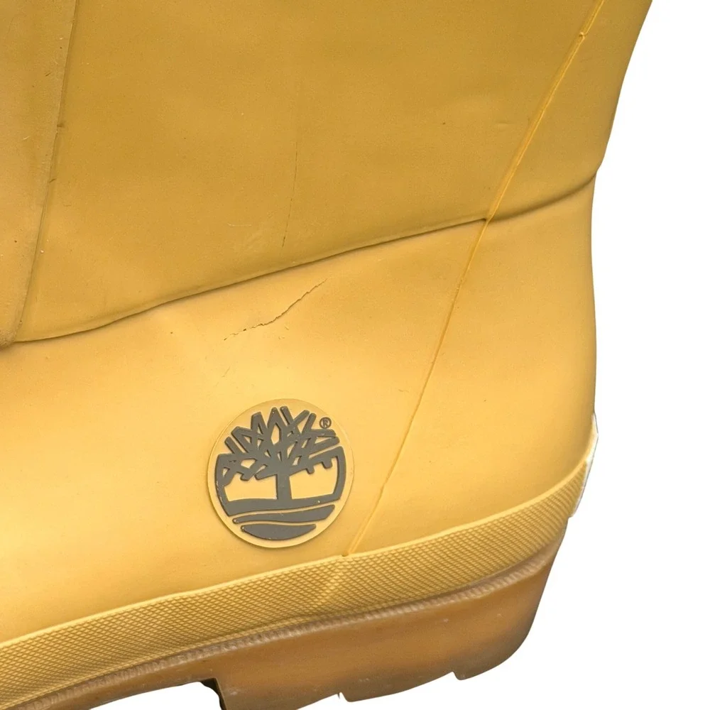 Timberland Womens Wheat Yellow Rubber Lace Up Tall Rain Boots Size 9 16691M